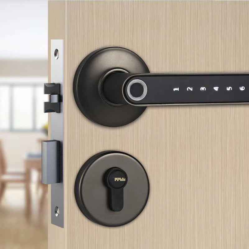 Smart Bluetooth Fingerprint Door Lock - Keyless Entry Handle with APP Unlock for iOS and Android Compatibility